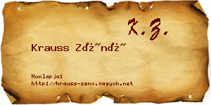 Krauss Zénó névjegykártya